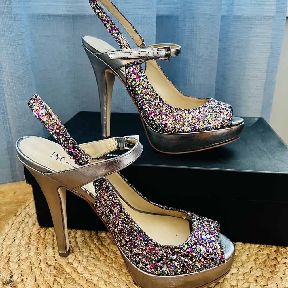 Glitter Multicolor Platform Heels - image 6